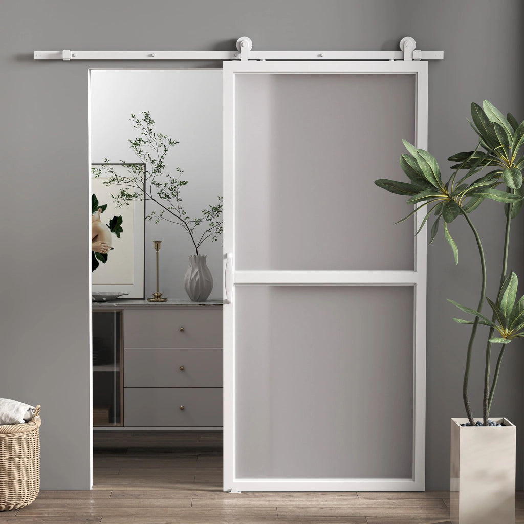 Kit accessori per porte scorrevoli ¨C Minimal ¨C 2 guide e rotaie bianco 200 cm