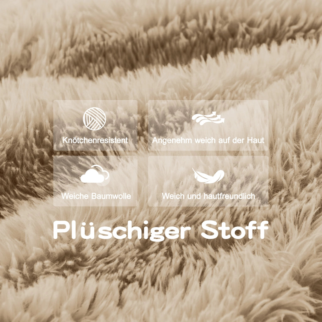 Divano Modulare a U ¨C Xylo ¨C Tessuto Peluche, con Cuscini, Chiaro