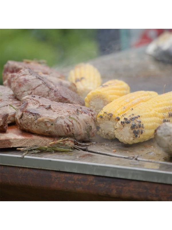 Braciere da giardino, Barbecue con grglia con gambe e copertura protettiva - G1 Basic corten
