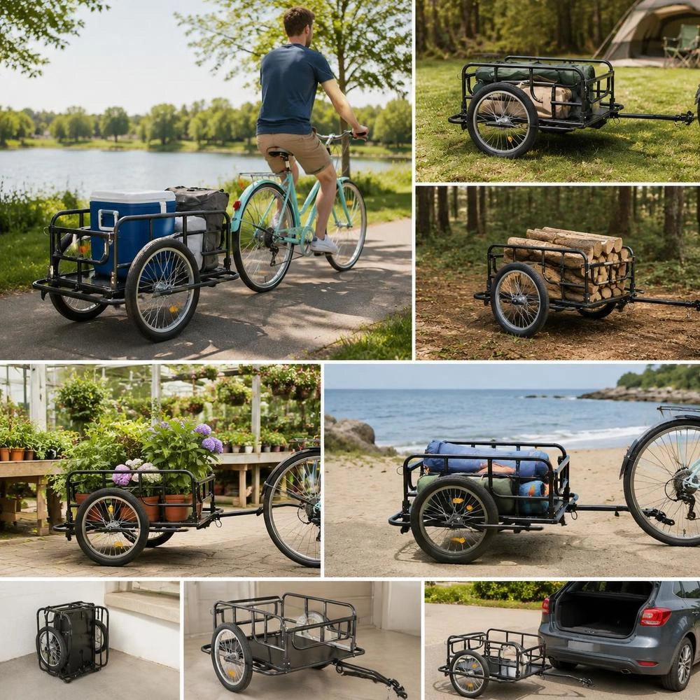 Bicycle Trailer 130x73x48.5 Cm Steel Black