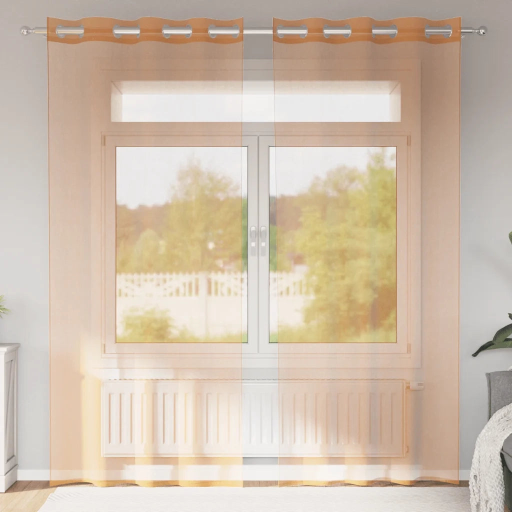 Tende in Voile con Occhielli 2 pz Terracotta