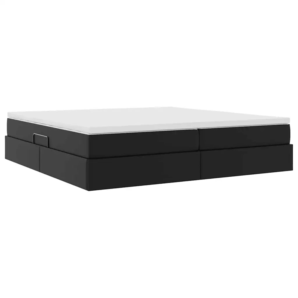 Letto con contenitore e materasso Nero 200 x 200 cm 3370178