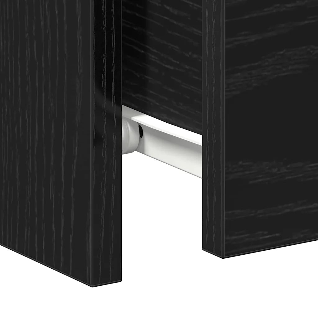 Armadio da Notte con cassetto 2 pcs Rovere Nero 30 x 30 x 40 cm 861989