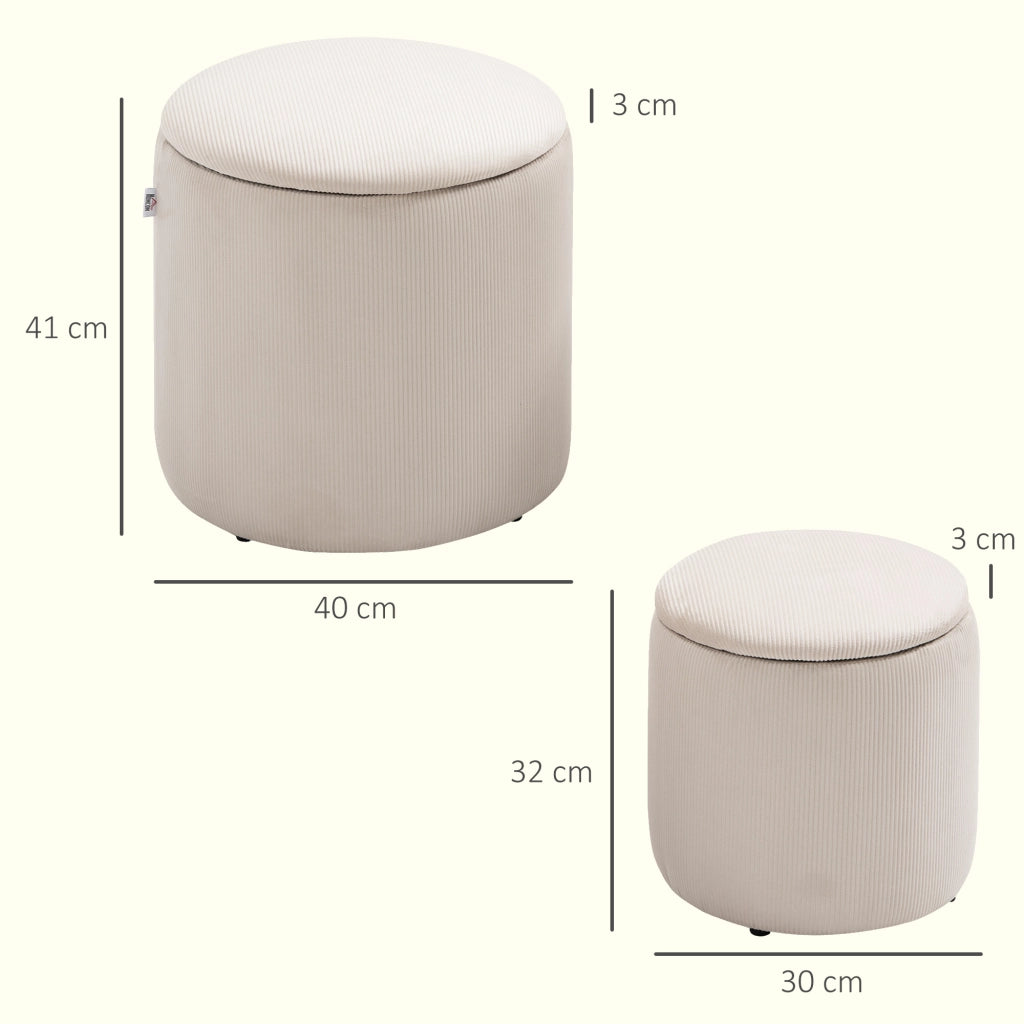 Pouf ¨C Zephmum ¨C Tessuto velluto crema ?40 cm e ?30 cm