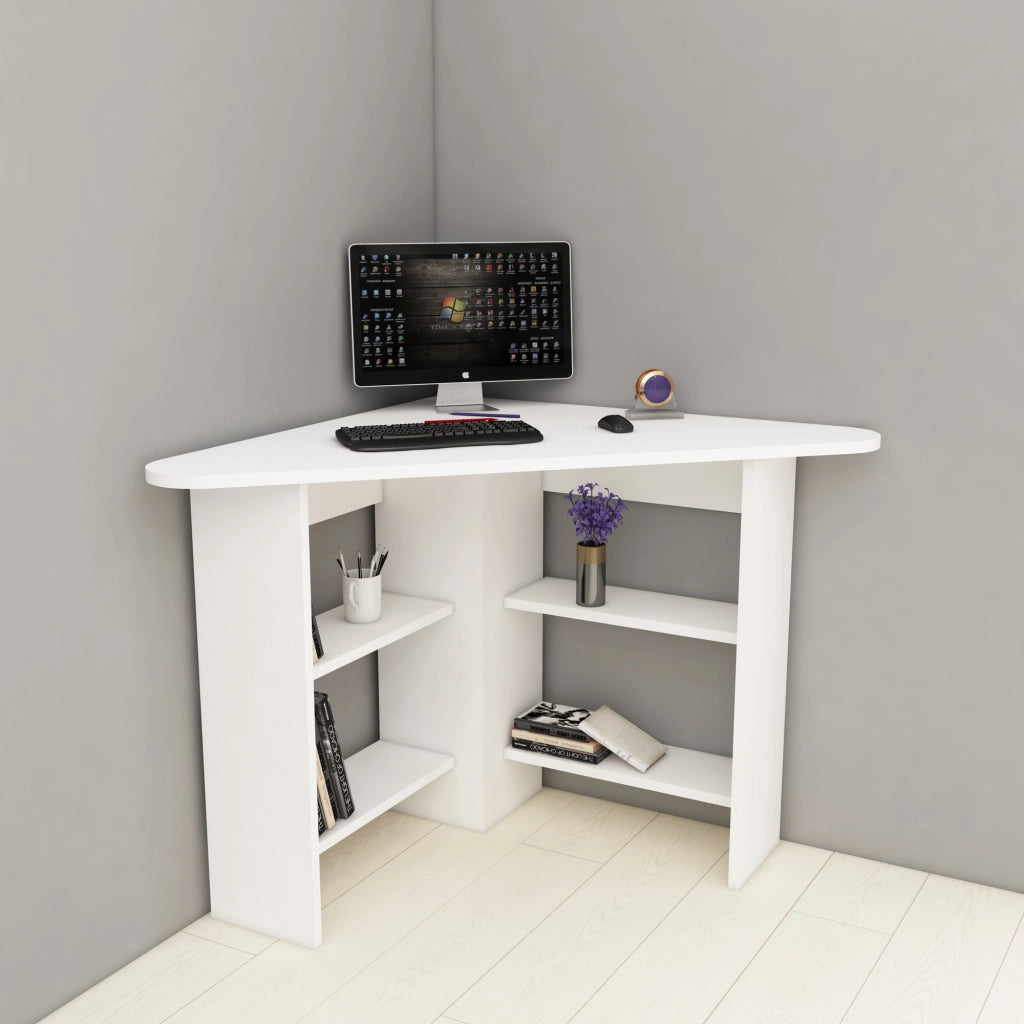 Scrivania "Corner" in legno - 80 x 80 x 73 cm - Bianco