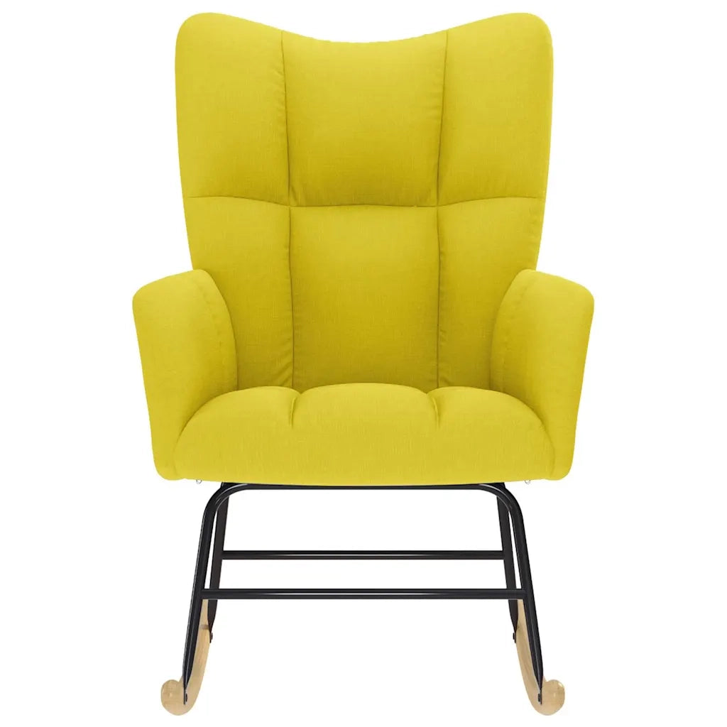 Sedia a Dondolo Giallo Chiaro in Tessuto 4016798