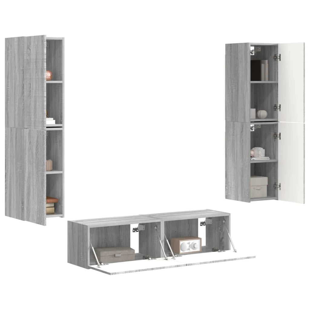 Set mobile TV 6 pcs Grigio Sonoma Legno multistrato 3409129