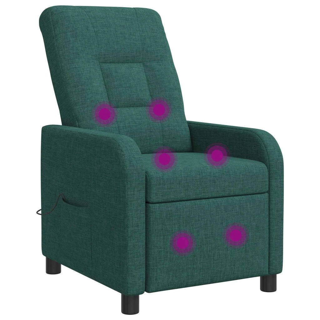 Poltrona Massaggiante Verde Scuro Tessuto 42035038