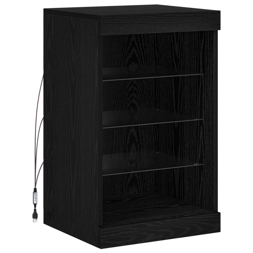 Madia LED Rovere Nero 41 x 37 x 67 cm Legno multistrato 863053