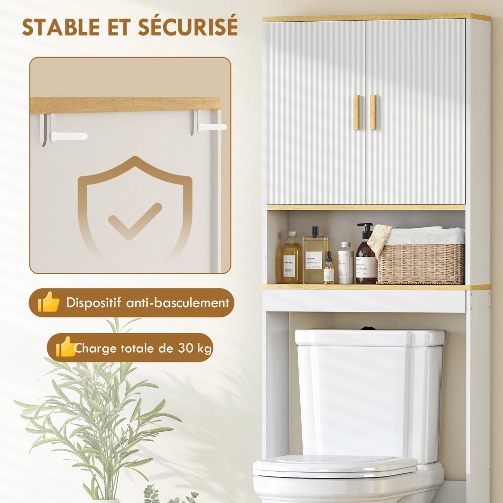 Mobile WC 3 livelli ripiani regolabili ¨C Minimal ¨C bianco 64x20x170,5cm