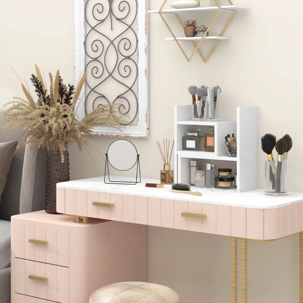 Scrivania modulare con scaffale ¨C zephmum ¨C bianco 2 pezzi MDF