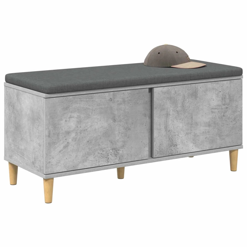 Panca per ingresso con cuscino Grigio Cemento 100 x 38 x 46 cm 891539
