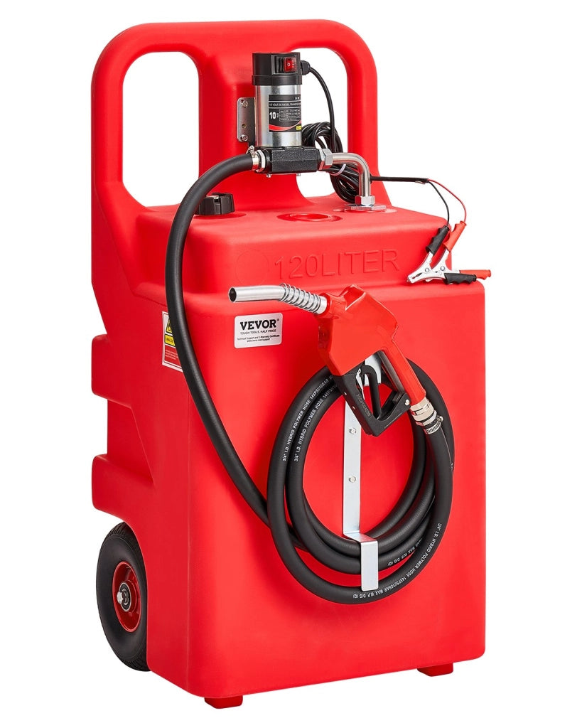 Serbatoio Carburante Portatile 121,13 L con Pompa Elettrica 12V 45,46 L/min e Tubo 3,96 m YHM-120D, Robusto per Diesel Cherosene e Officina
