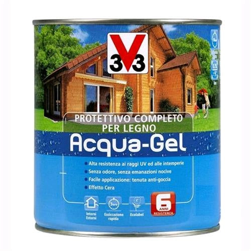V33 Protettivo Completo Legno Acqua-Gel Colore Castagno Chiaro 2,5 litri
