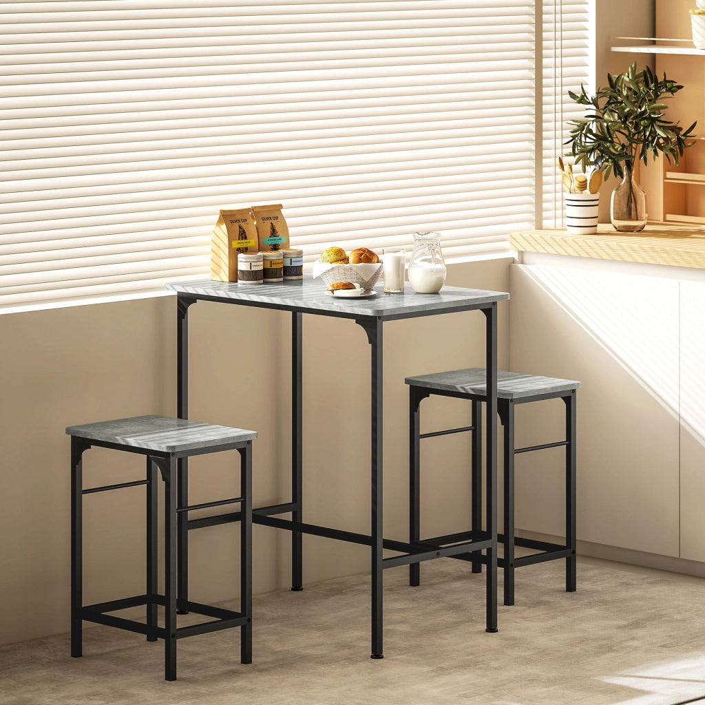 Tavolo da pranzo con 2 sedie ¨C zephmum ¨C grigio