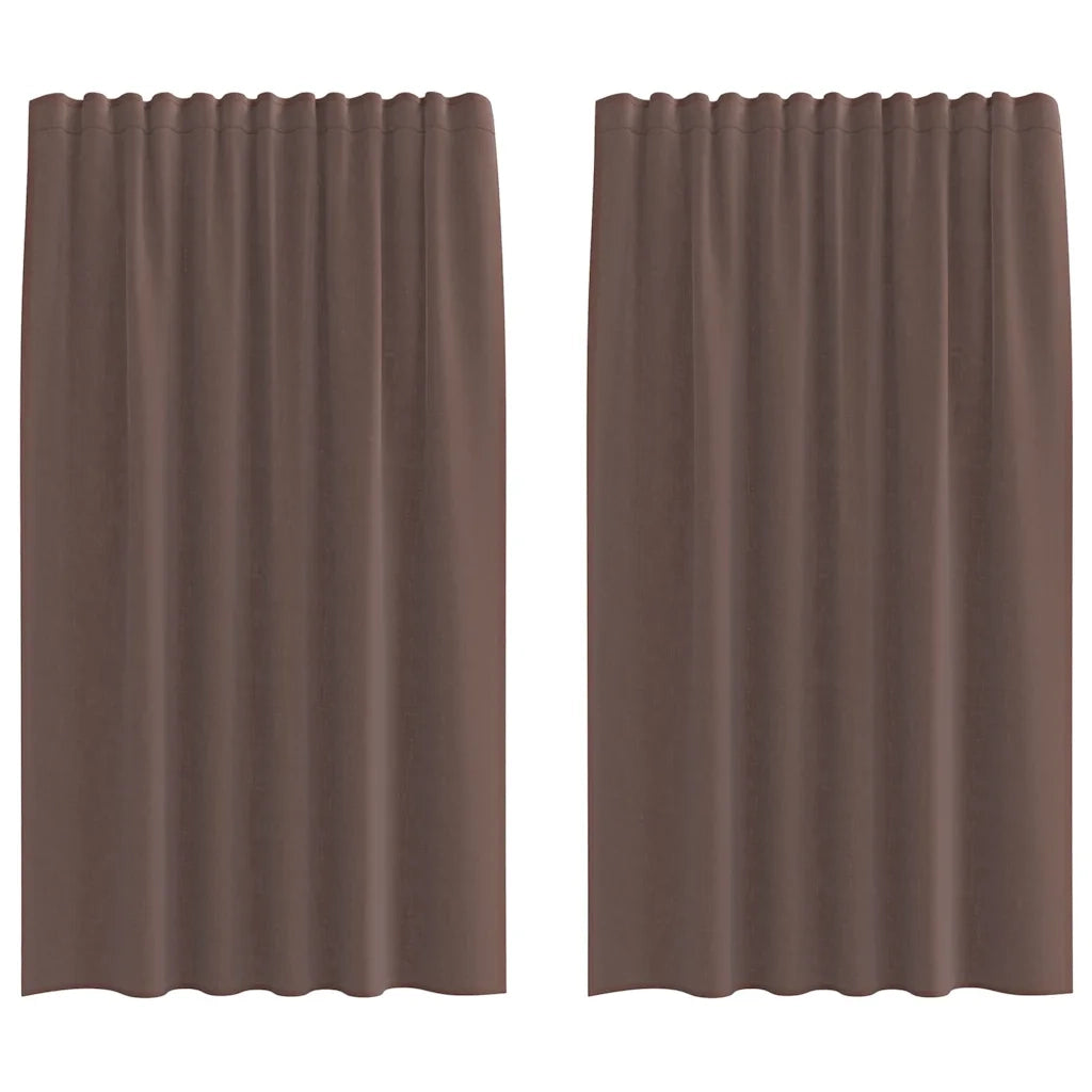 Tende in Voile con Linguetta 2 pz Marrone