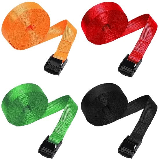 Senzkon cintura di trazione, 3 m, 4 pezzi, carico massimo 250 kg, cinture di trazione regolabili rapidamente, per biciclette, kayak, motocicli, camion, bagagli, rimorchi