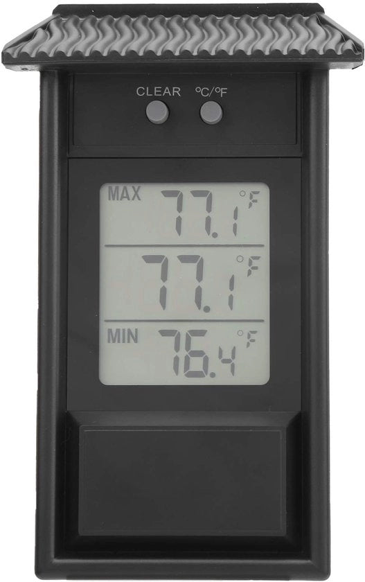 Termometro digitale per esterno - Display grande - Idoneo per giardino e casa - Funzione massimo-minimo - Resistenente all'acqua - Codice prodotto: non specificato - Modello: non specificato