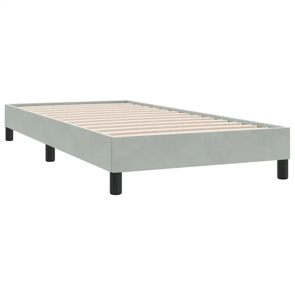 Giroletto a Molle con Materasso Grigio Chiaro 80x210 cm Velluto 3316281