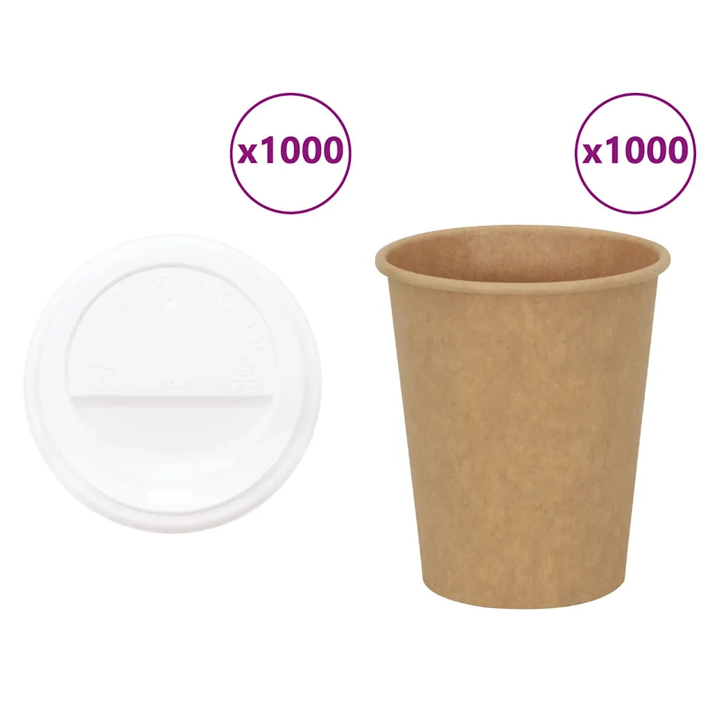 Tazze da Caffè in Carta con Coperchi 1000 pz 8oz 200 ml 3325220