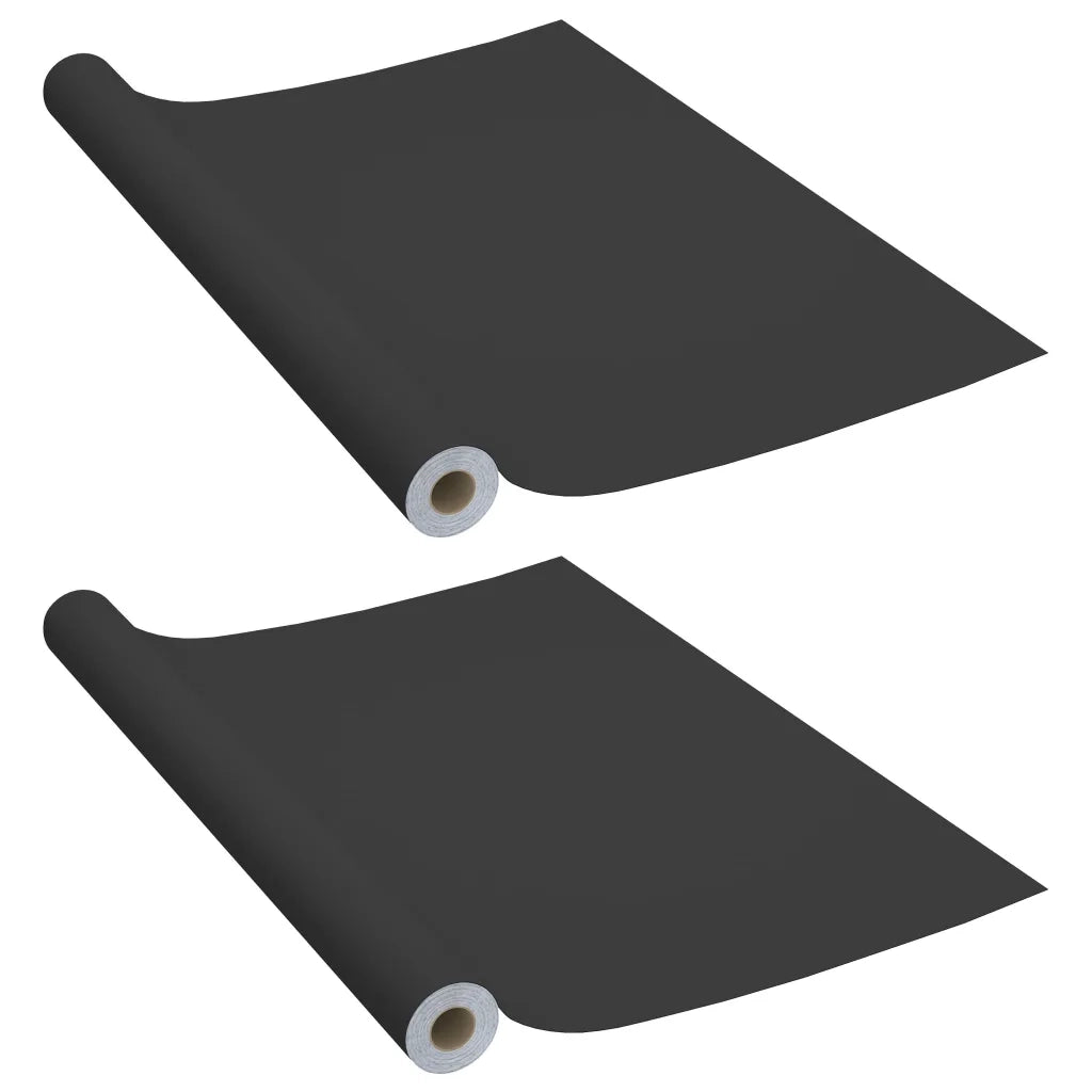 Pellicole Autoadesive per Mobili 2 pz Nere 500x90 cm in PVC 3059652