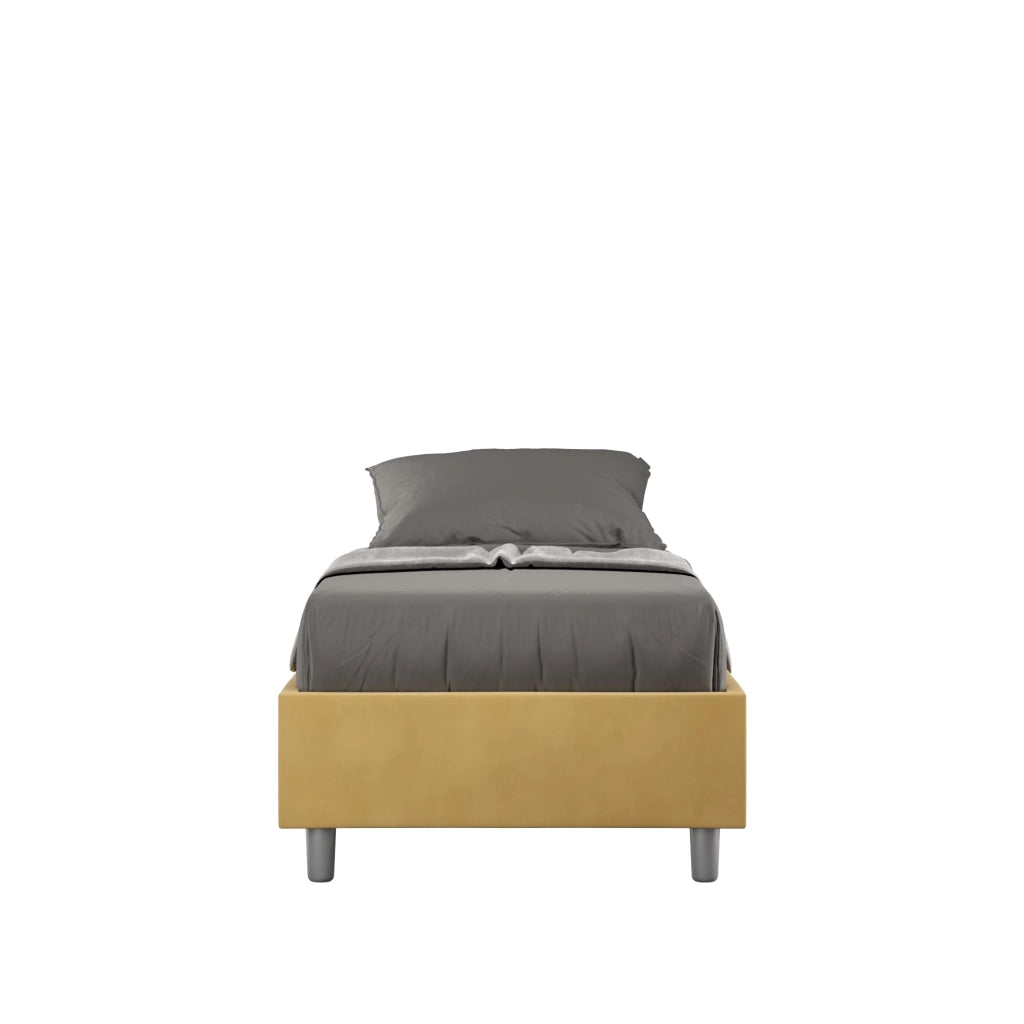 Letto Singolo Sommier 80x210 cm con Rete Azelia Ocra