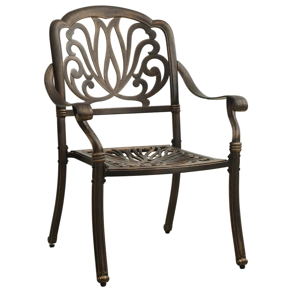 Sedie da Giardino 2 pz in Alluminio Pressofuso Bronzo 315567