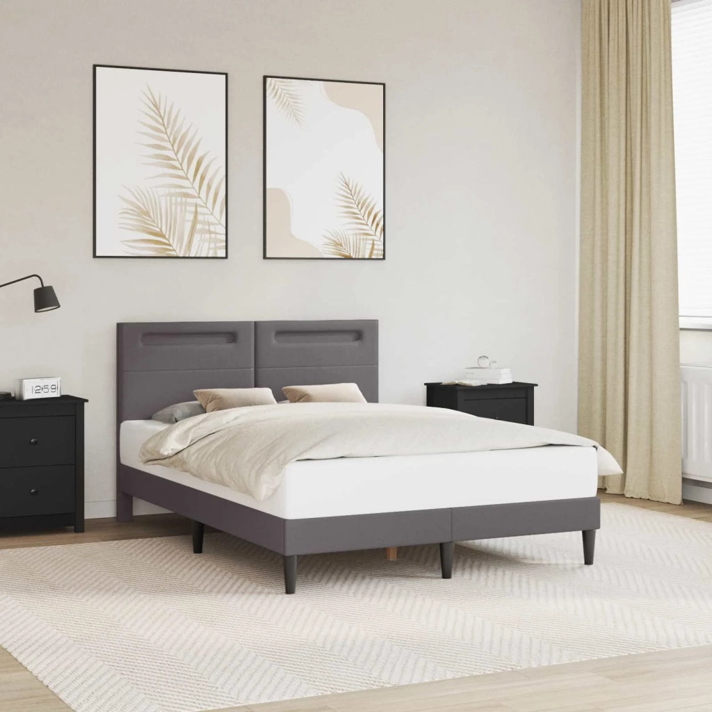 Letto matrimoniale | Letto per adulti | Struttura del letto con testiera Grigio 120 x 200 cm Similpelle