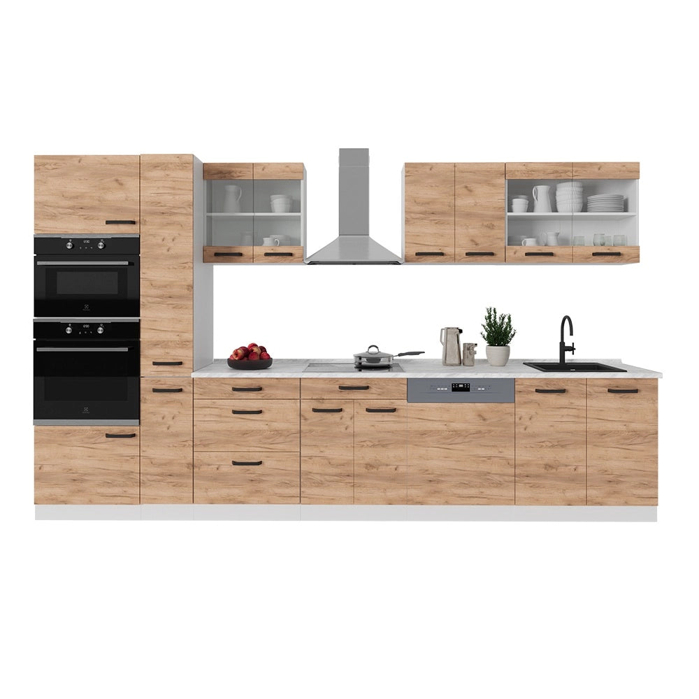 Vicco Mobile da cucina Quercia dorata/bianco 350 cm PL Rovere