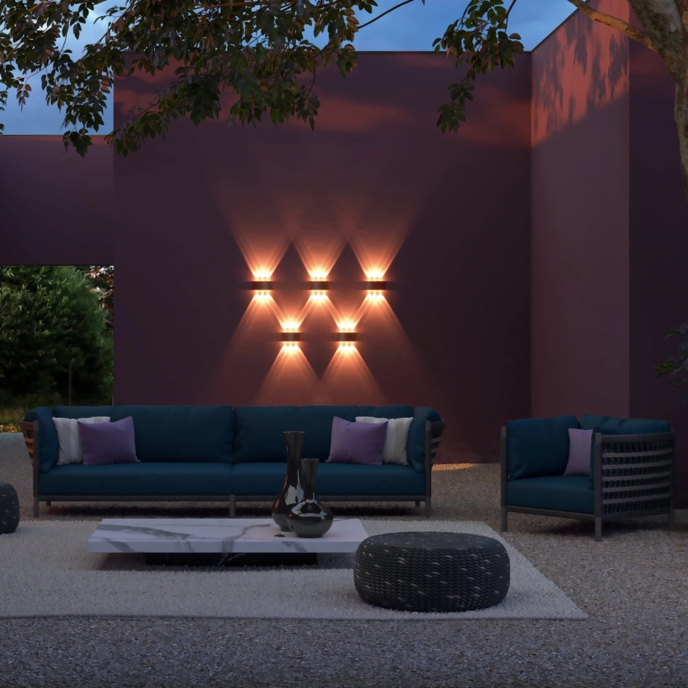 Lampada Da Parete Moderna Da Esterno Metallo Nero Luce Led 6W Ip54