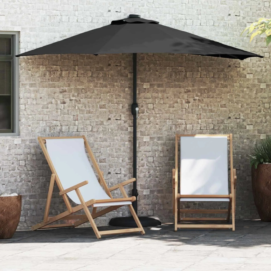 Ombrello da giardino-Ombrellone da spiaggia Nero 294 x 150 x 224 cm