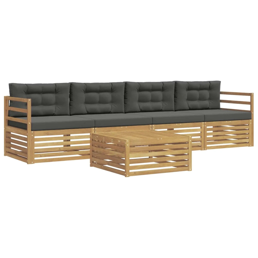 Set di divani da esterno con cuscino 5 pcs Bianco e Antracite 3389987