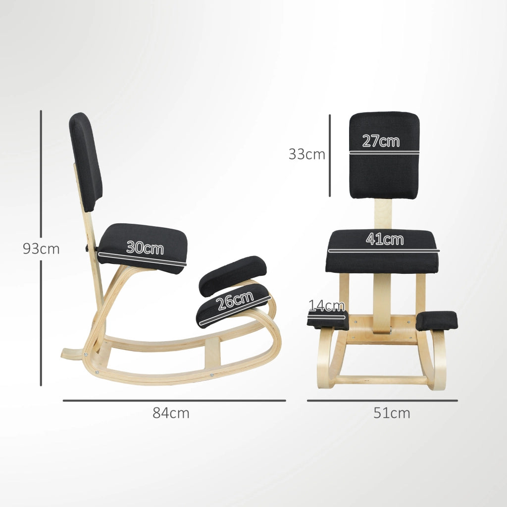 Sedia ergonomica in ginocchio ¨C zephmum ¨C nero