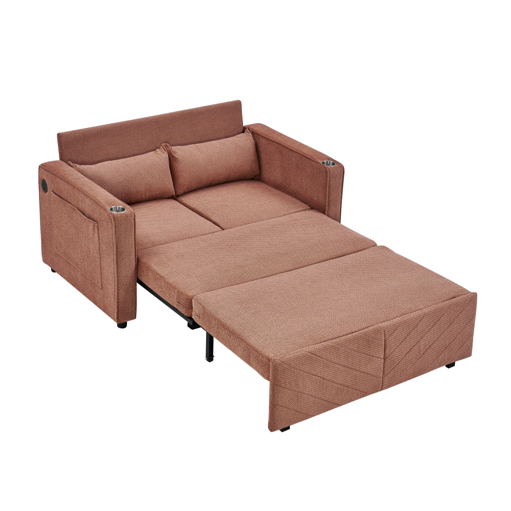 Divano Letto 2 Posti con USB ¨C Xylo ¨C Arancione