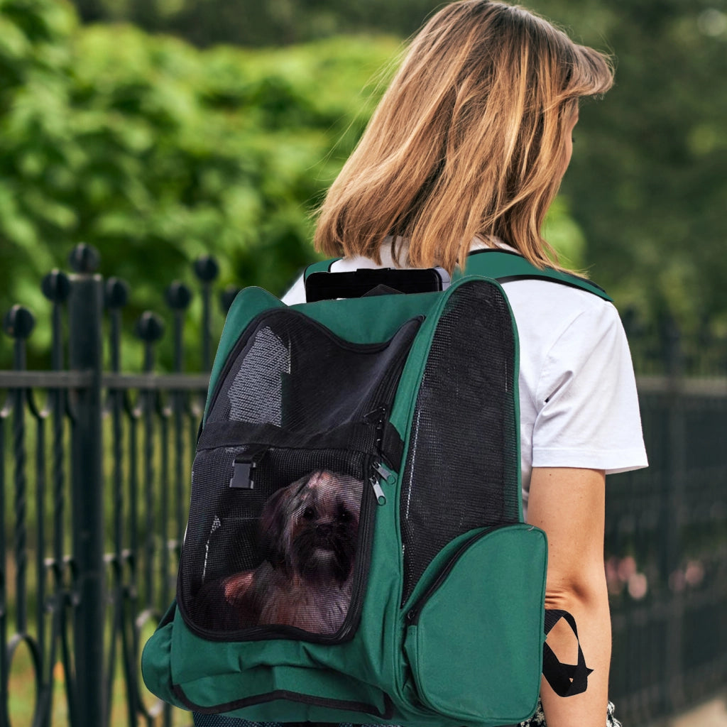 Zaino Trasportino per Cani e Gatti ¨C Minimal ¨C Verde, 42x25x55cm