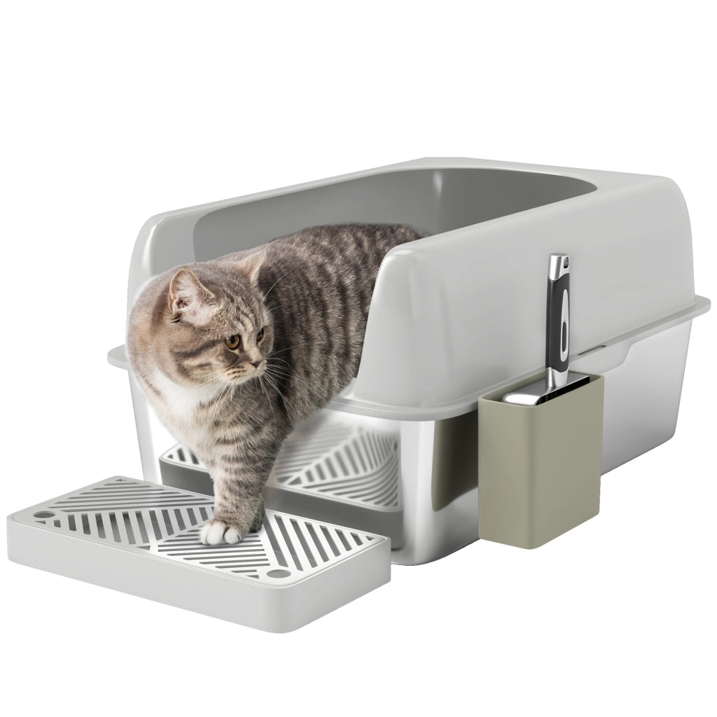 Casetta per Gatti con Contenitore ¨C Minimal ¨C Grigio Chiaro