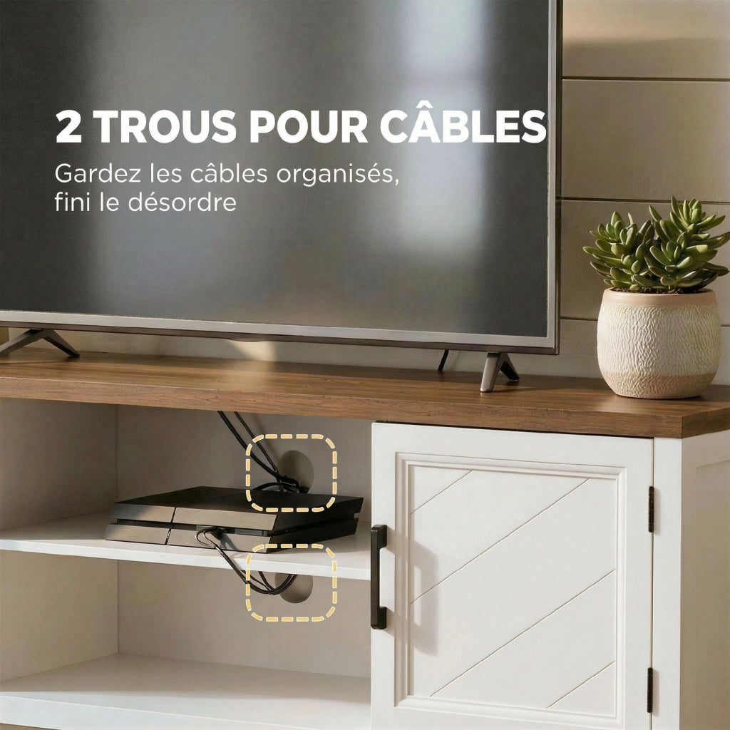 Mobile TV ¨C Minimal ¨C bianco marrone 140 cm