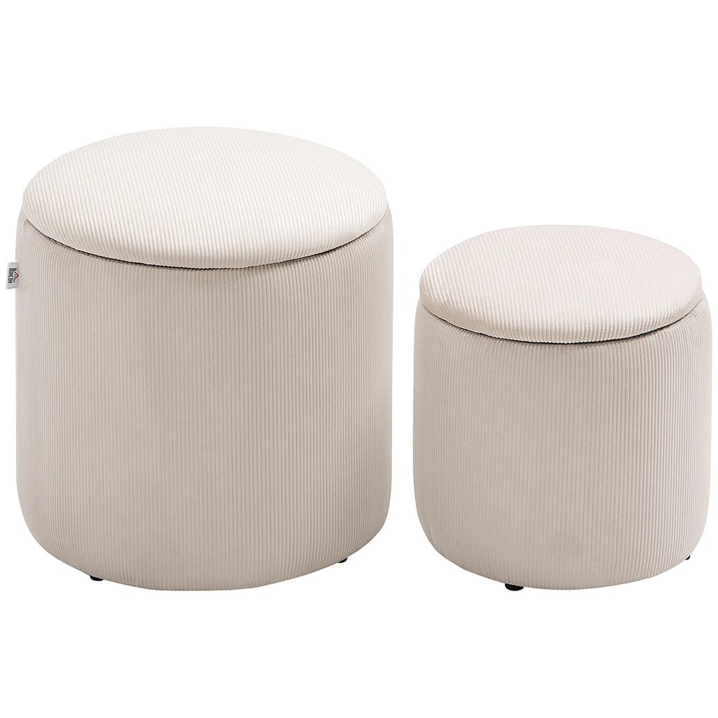 Pouf ¨C Zephmum ¨C Tessuto velluto crema ?40 cm e ?30 cm