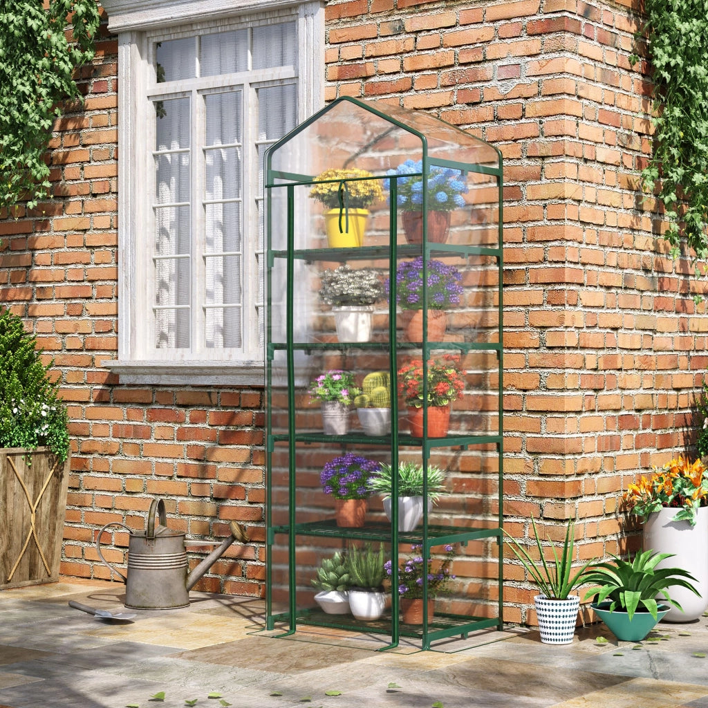 Serra da giardino con ripiani ¨C zephmum ¨C 69x49x193 cm