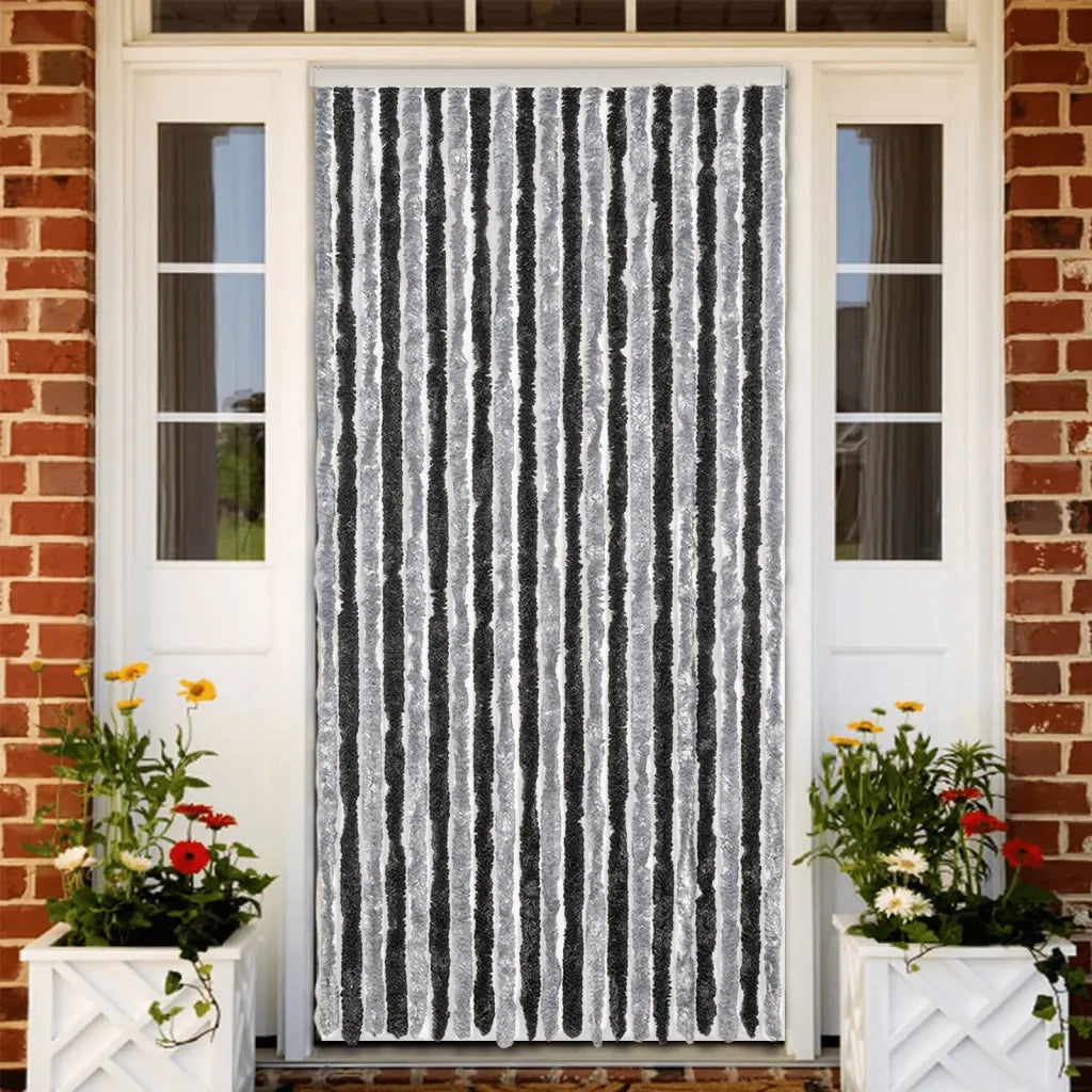 Tenda Antimosche Grigia e Nera 90x220 cm in Ciniglia CFW5715084