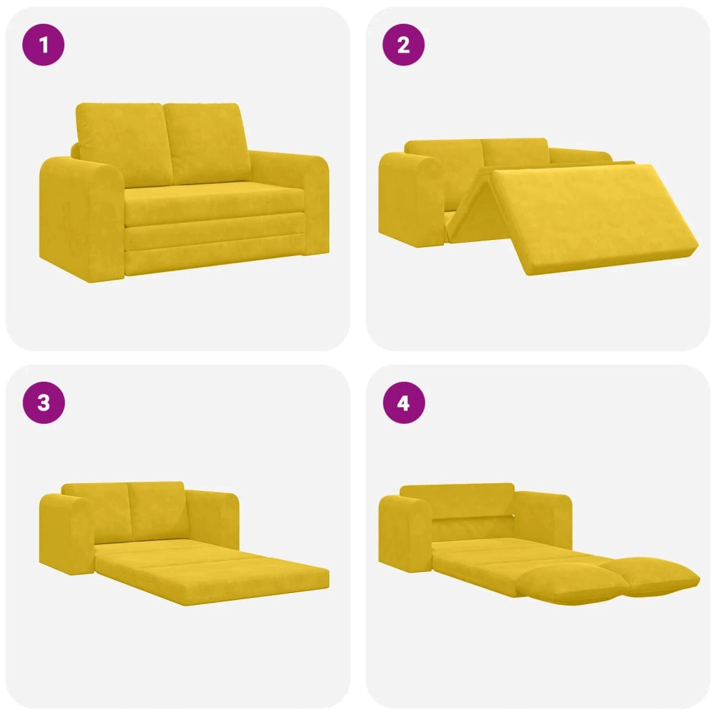 Divano letto | Sof¨¤ letto | Letto singolo Giallo 148 x 71 x 83 cm Velluto