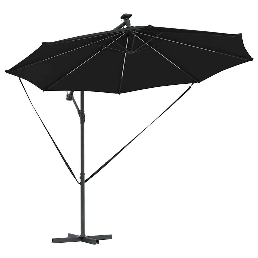 Ombrellone-Ombrello da giardino 294 x 294 x 248 cm Poliestere e Alluminio Nero