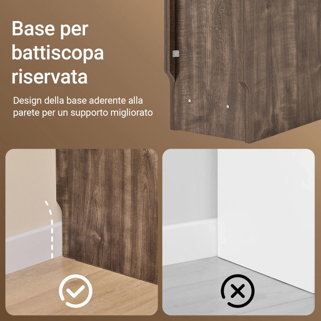 SoBuy Comodino Sottile comodino per camera da letto con cassetto e 2 ripiano comodini per camera da letto e soggiorno Tavolino divano Marrone L20 x P35 x A60 cm FBT111-SN