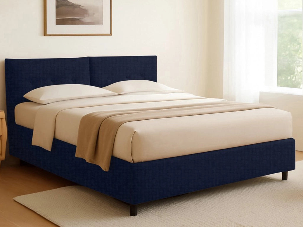 Exeter, Letto Singolo Sfoderabile Made in Italy, Viola Scuro
