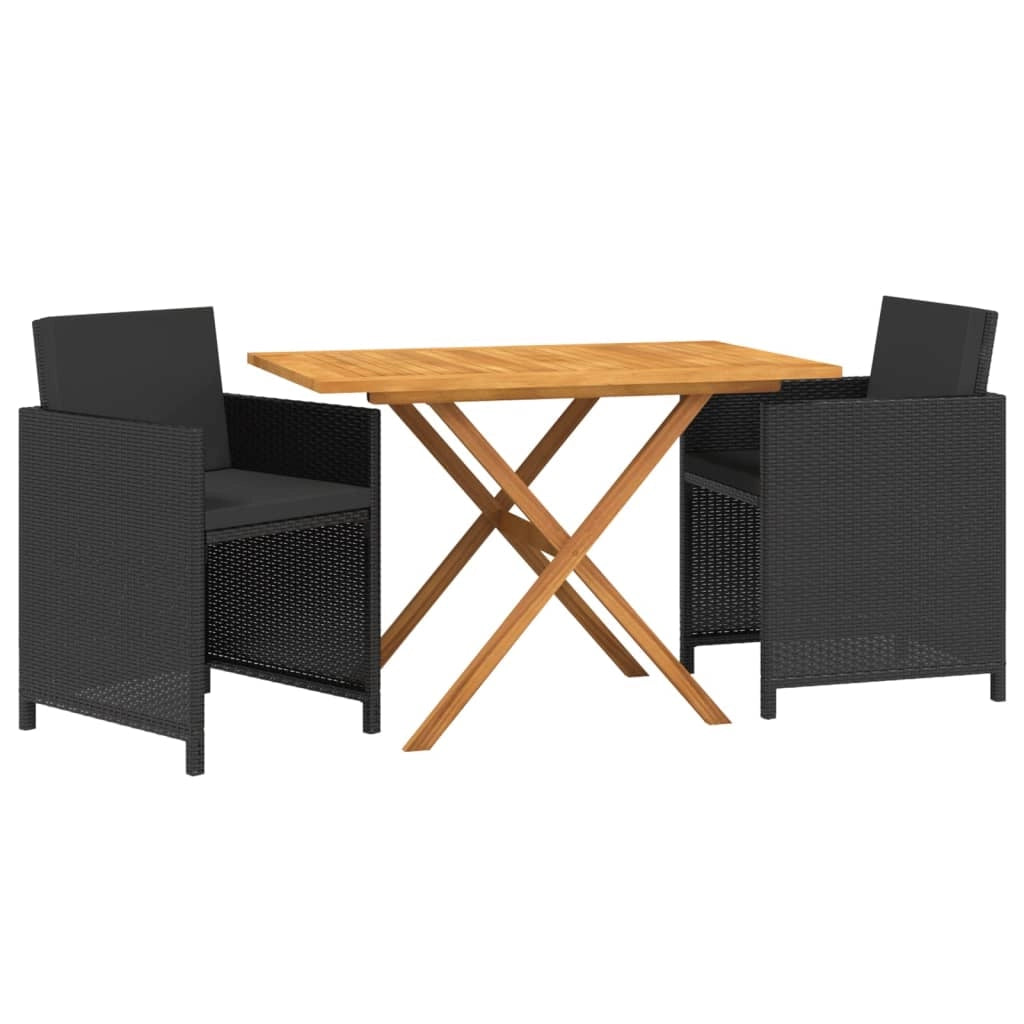 Set da pranzo da esterno a 3 pezzi nero con cuscini 02_0014140