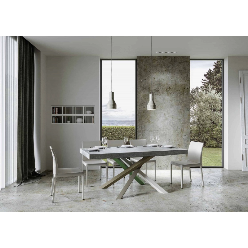 Tavolo allungabile 90x180/284 cm Volantis telaio gambe 4 colori (A) - Cemento