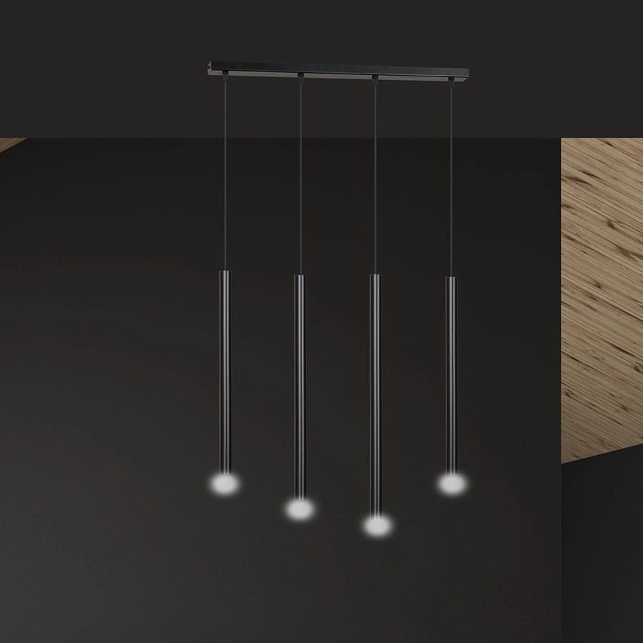 Lampadario Emibig Selter 4xG9 nero regolabile 120cm
