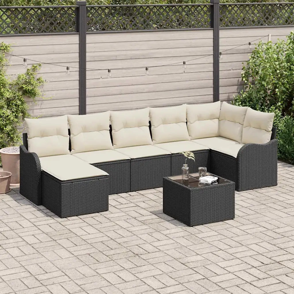 Set Divano da Giardino Nero polyrattan 3345797