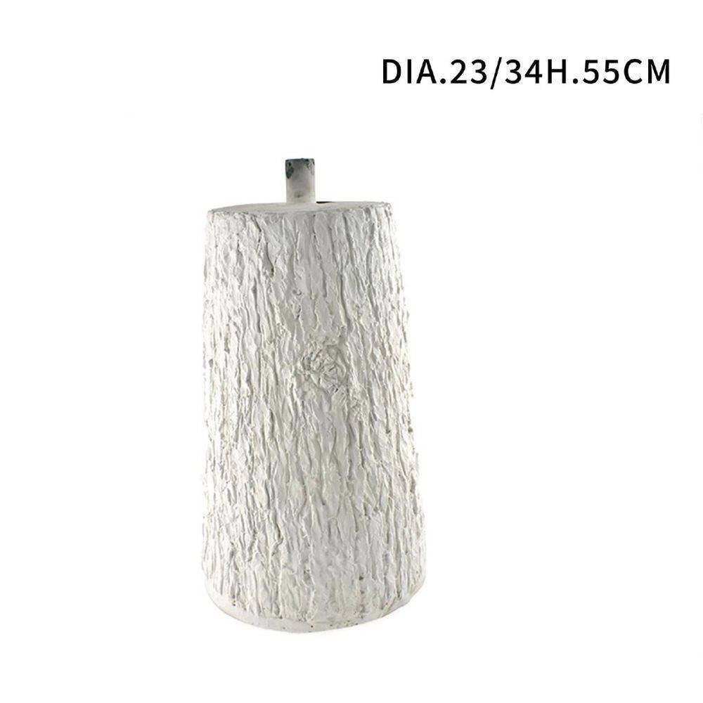 Trade Shop - Tronco Colore Bianco Base Supporto Per Albero Di Natale Effetto Legno Diam.23 -