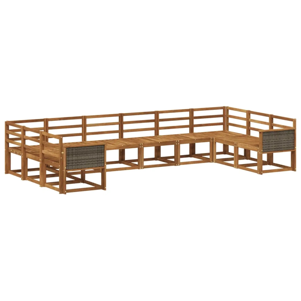 Set di divani da esterno 10 pcs Naturale